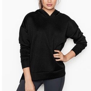 Victoria Sport NWT by Victoria's Secret Black Quilted Athletic Hoodie Sweatshirt